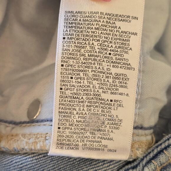 Old Navy Jeans Womens 12 Light Wash OG Loose High Rise Distressed Ripped Knees - Picture 5 of 10